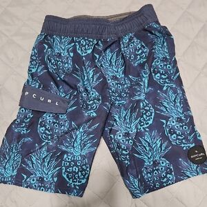 Rip Curl Navy Pineapple Print Athletic Shorts